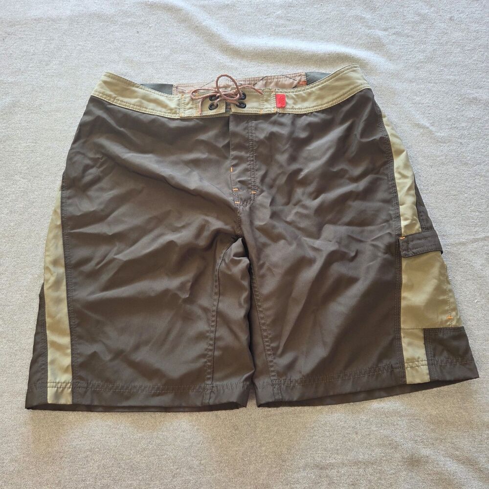 The North Face Olive Green Men’s Board Shorts Swim Trunks Size 36 Drawstring